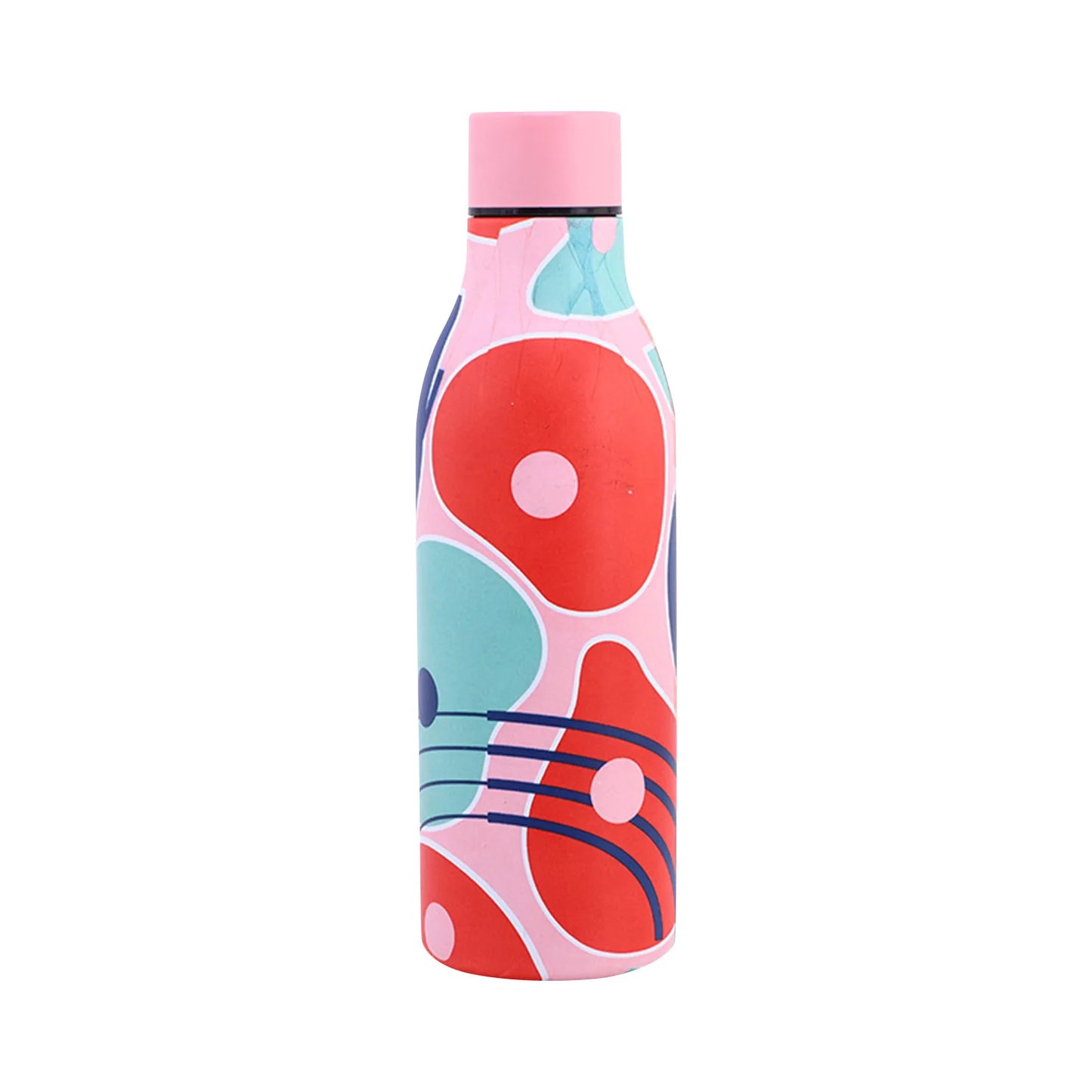 Botella de Agua Insulada Acero Inoxidable Estampa Abstracta rosado flores